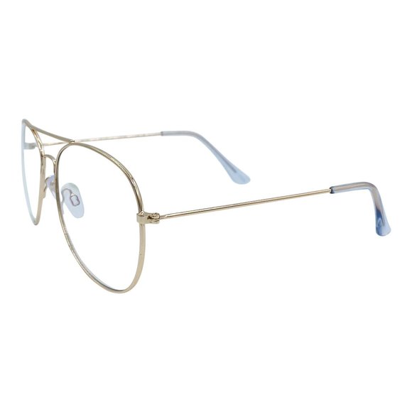 Sage | Gold Aviator | Blue Light Glasses - Picture 1 of 13